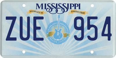 MS license plate ZUE954