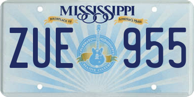 MS license plate ZUE955