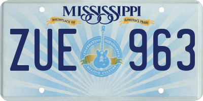 MS license plate ZUE963