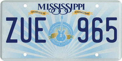 MS license plate ZUE965