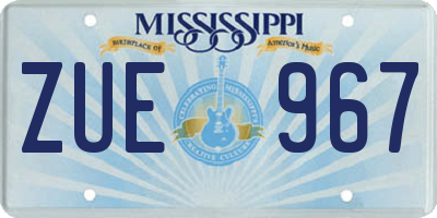 MS license plate ZUE967
