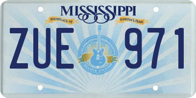 MS license plate ZUE971