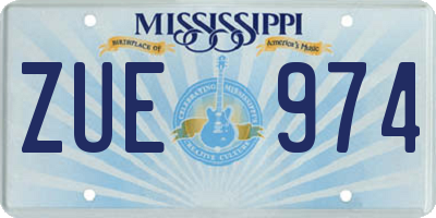 MS license plate ZUE974