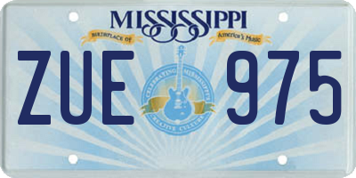 MS license plate ZUE975