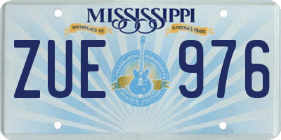 MS license plate ZUE976