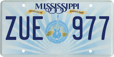 MS license plate ZUE977