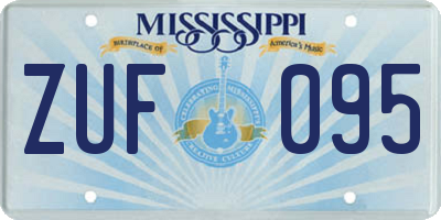 MS license plate ZUF095