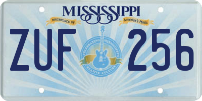 MS license plate ZUF256