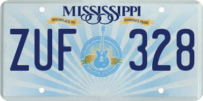MS license plate ZUF328