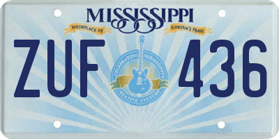 MS license plate ZUF436