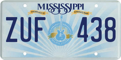 MS license plate ZUF438