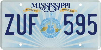 MS license plate ZUF595