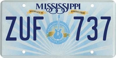 MS license plate ZUF737