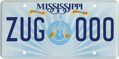 MS license plate ZUG000