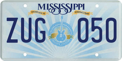 MS license plate ZUG050