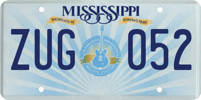 MS license plate ZUG052