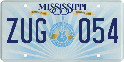 MS license plate ZUG054