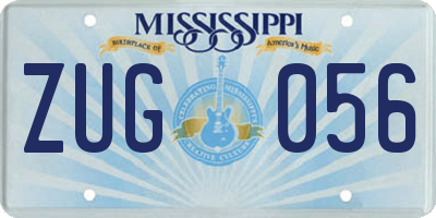 MS license plate ZUG056