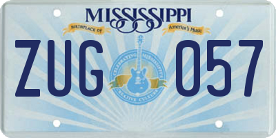 MS license plate ZUG057