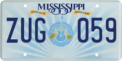 MS license plate ZUG059