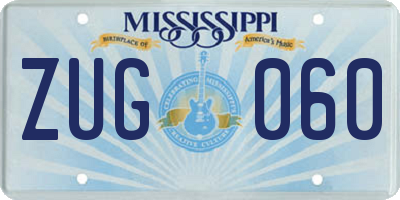 MS license plate ZUG060