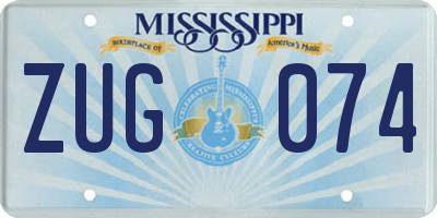 MS license plate ZUG074