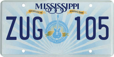 MS license plate ZUG105