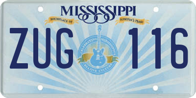 MS license plate ZUG116