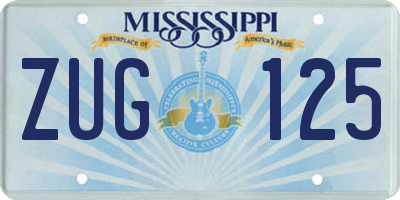 MS license plate ZUG125