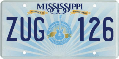 MS license plate ZUG126