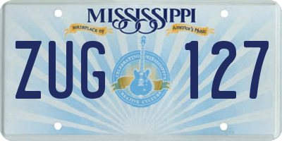 MS license plate ZUG127