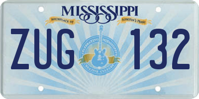 MS license plate ZUG132