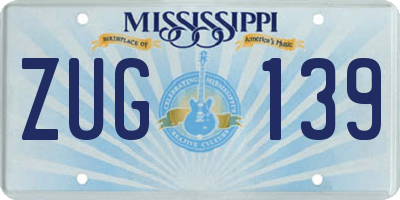 MS license plate ZUG139