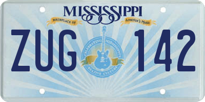 MS license plate ZUG142