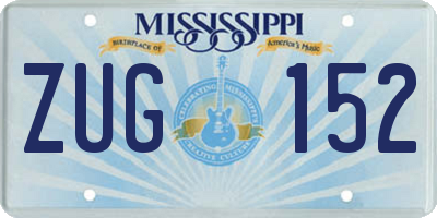 MS license plate ZUG152