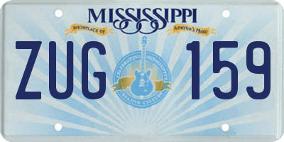 MS license plate ZUG159