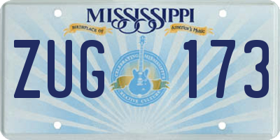 MS license plate ZUG173