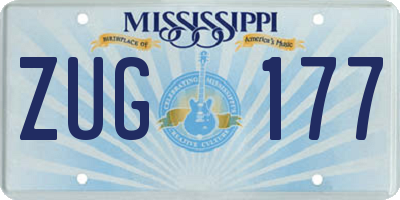 MS license plate ZUG177