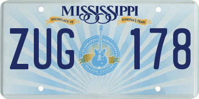 MS license plate ZUG178