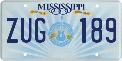 MS license plate ZUG189