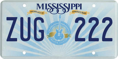 MS license plate ZUG222