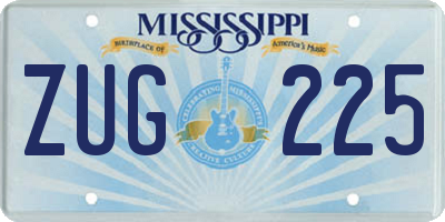 MS license plate ZUG225