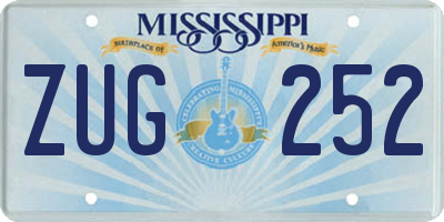 MS license plate ZUG252