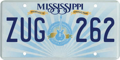 MS license plate ZUG262