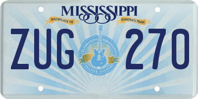 MS license plate ZUG270