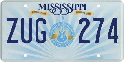 MS license plate ZUG274