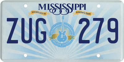 MS license plate ZUG279