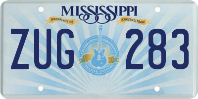 MS license plate ZUG283