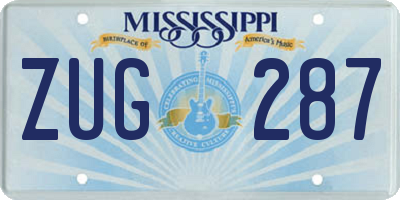 MS license plate ZUG287