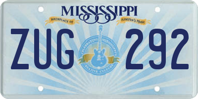 MS license plate ZUG292